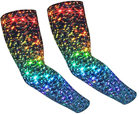 Rainbow Stars Kühlende Sonnen-Ärmel UV-Schutz Arm Ärmel Arm Cover Sleeve für Männer Frauen, Siehe Abbildung, One size
