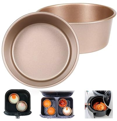 NIXRET 2 Pezzi Stampi per Crostatine 11cm/4 inches, Stampi Antiaderente Muffin Stampi Tortine Riutilizzabile Pirottini in Acciaio Formine Cupcake stampi tartellette per Airfryer, Microonde, Forno