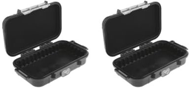 Leisurealeaneag 2 Set Outdoor Shockproof Survival Waterproof Storage Case Box Container Black
