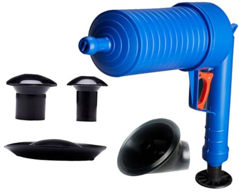 Uonlytech Toilet Rod Drain Air Pressure Drain Cleaner Sewer Cleaning Brush 4 Sizes Suckers for Sink Clogged Remover Tool Set