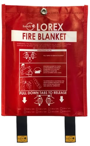 LOREX Premium 200cm x 200cm Feuerlöschdecke LR-FB2020CP: Umfassender Schutz für große Brände und persönliche Sicherheit