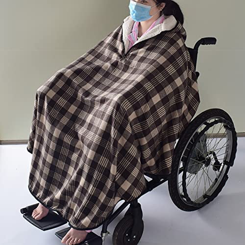 Beheizter Poncho mit Fleece-Futter, winddicht, für manuelle und angetriebene Rollstühle, universelles Zubehör für kaltes Wetter