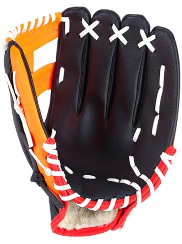 ZYYRSS Sports Softball Glove Left Handed Thickening Pitcher Softball Gloves Baseball Glove for Kids/Youth/Adult,Right Hand Throw (Orange, 10.5 inch)
