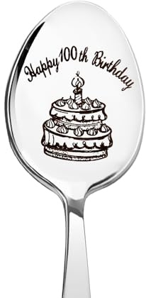 100th Birthday Gifts for Grandma Grandpa 100th Birthday Gift for Mum Dad 100 Year Old Birthday Gifts for 100 Yr Old Women Men Friend 100 th Birthday Gift for Sister Birthday Presents for Bestie Spoon