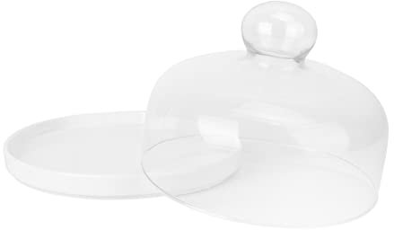 Ciieeo Stylish Round Cake Pan Glass Cover 1 Set Baking Tray Dividers Cake Covers Tins Lids