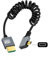 CY Cavo Micro HDMI 2.1 maschio a HDMI maschio 8K 60 Hz Cavo estensibile a spirale ad angolo sinistro di 90 gradi per HDTV, fotocamera, monitor, laptop