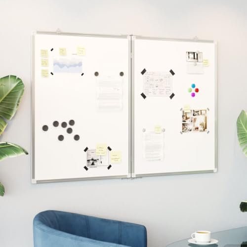 Furniture Select - Magnetisches Whiteboard, faltbar, 120 x 100 x 1,7 cm, Aluminium