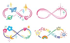Color tattoo stickers female cartoon cute senior sense collarbone waist hand girl coloring