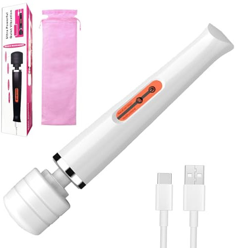 Vibrator for Women – Sex Toy, Wand Massager for Clitoral Stimulation, Adult Sex Toys for Woman & Couples, Personal Vibrator for Full-Body Massage & Intimate Pleasure – Clit Stimulator White