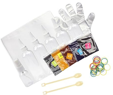 SHINEOFI Tie Dye Tool Kit DIY Pigments Solid Pigments Bottle and Elastic Ring Accessories for Clothes Art Dyed Craft for Dye Projects and Clothing Dyeing