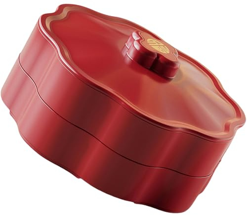 XAGMODSHN Contenedor de dulces con tapa, dispensador de caramelos a prueba de 5 compartimentos, caja de almacenamiento de frutas secas, decoración del hogar