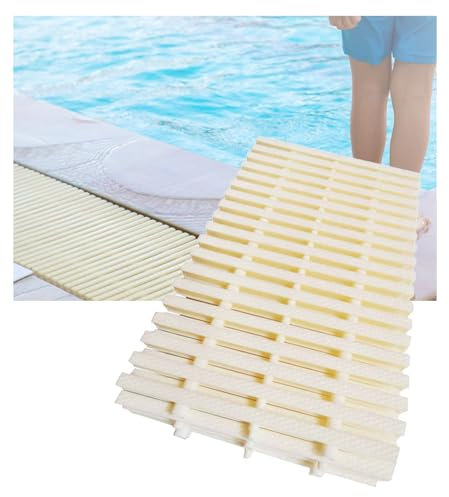 Cubierta de rejilla de drenaje de piscina de plástico Rejilla de desagüe duradera para calzadas, patios, pasillos de cubierta 20 x 100 cm/15 piezas