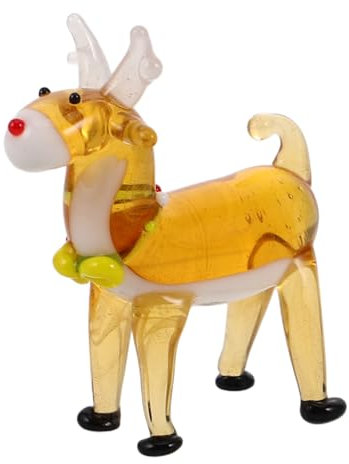 Supvox Glas Rehfigur Weihnachten Dekoration Miniatur Tier Figuren Schreibtisch Spielzeug REH-weihnachtsdeko Rehfiguren Weihnachten