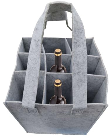 CGACCSD Sac à bouteille en feutre, sac pour bouteille de vin, sac à main pour homme avec décapsuleur, porte-bouteilles avec 9 compartiments, porte-bouteilles pour bouteilles de bière, bouteille de vin