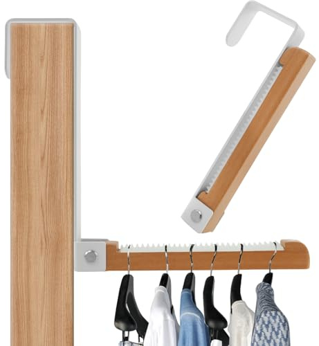 Caffney 2Pcs Foldable Over Door Hooks Space Saving Over Door Hanger Folding Clothes Drying Rack with Non-Slip Straps White Hanger Hooks for Hanging Clothes Towels Coats Backpacks Hats