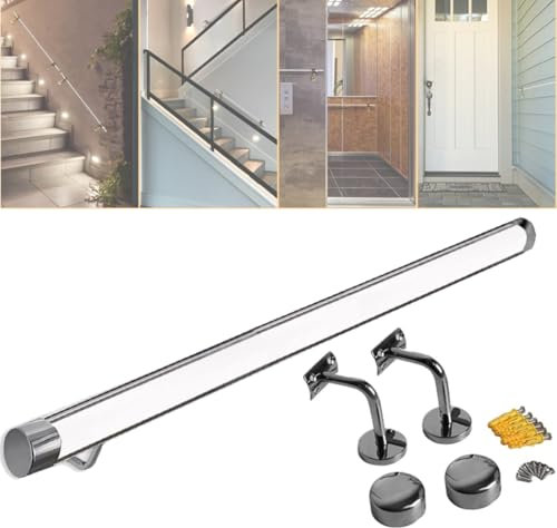 Kit per scale in acrilico trasparente antiscivolo ringhiera in cristallo per scale lunghezze personalizzate da 3 piedi a 20 piedi sistema di ringhiera per scale interne moderne