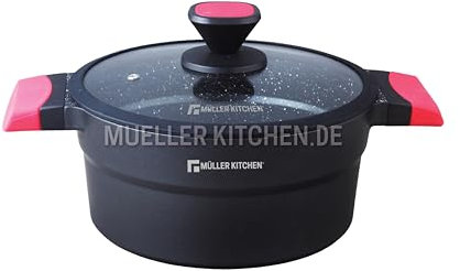 Müller Kitchen - Olla (Aluminio fundido a presión, Revestimiento antiadherente, Inducción, Tecnología alemana) (28cm - 7,2L)