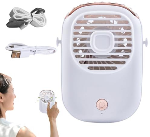 Ventilador de bolsillo manual, enfriador portátil de cuello con cordón | Gadget Refrescante Recargable USB Ventilador de Escritorio para Casa Oficina Interior Exterior Camping Viajes