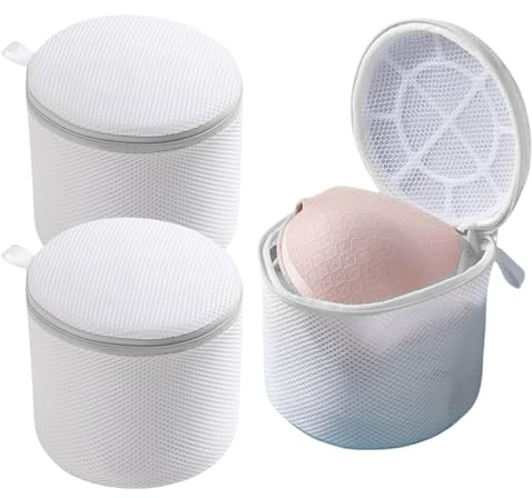 LUMOOM 3 sacchetti per reggiseno, rete per bucato riutilizzabile con chiusura lampo, sacco per biancheria intima, per lavatrice, reggiseni, calze e vestiti per bambini, ecc. (grigio)