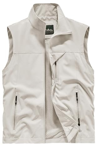 2026 - Gilet sans manches pour homme, vêtements d'extérieur d'été, gilets, voyages, photo, travail, pêche, gilet cargo avec poches, hauts alternatifs pour homme, beige, XXL