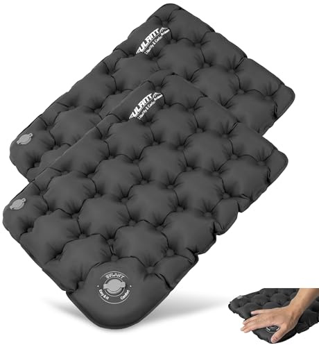 EULANT Coussin de Voyage Gonflable, Imperméable Coussins de Siège pour Camping Exterieur Avion Voyages Stade Voiture Kayak Concert Plage Pelouse Chaise de Bureau,Main Pressant Gonflé