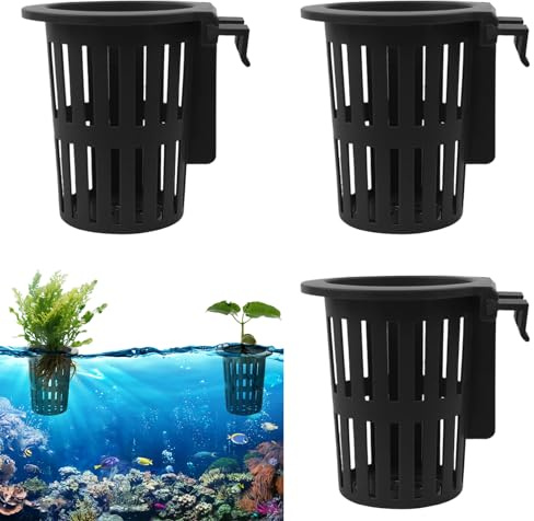 xowwyue Vaso per piante acquatiche, vaso per piante da acquario con gancio e, fioriera da giardinaggio e per la propagazione di habitat terrario da interno terrario