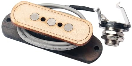 Dreisaitiger Schallloch Tonabnehmer Braun Gmb501 aus Ahornholz | 3-polig, für Zigarrenkisten Gitarren, mit Spulenschutz und Gewachster Schnur