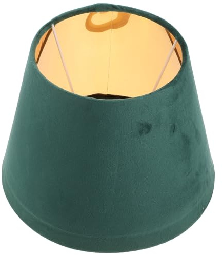 Lampenschirm Grün E27 aus Stoff, Leicht und Kompakt | Schlicht Dekorativ, Wand und Stehlampe, 4cm und 2, 9cm Lochdurchmesser, 1 Stück