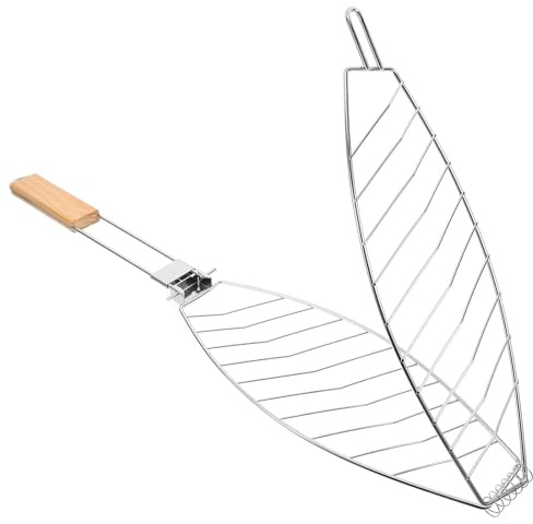 CAXUSD Panier à Poisson en Acier Inoxydable Pliable pour Barbecue – Support pour Barbecue Multifonction, Grille à Viande et Légumes, Portable et Adapté aux Grillades en Plein Air, Taille
