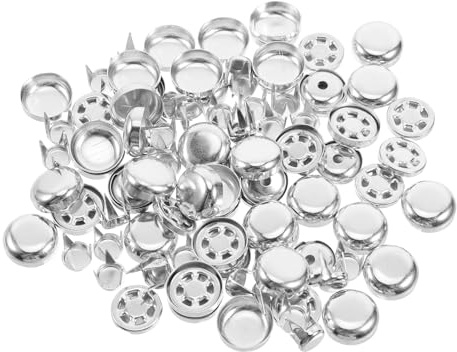 SAFIGLE 100 Stück Runde Metallknöpfe 18mm Ersatzknöpfe für Baseball und Schirmmützen Aluminium Hutknöpfe mit Sicherem Halt für Reparatur Basteln und Selbstgemacht