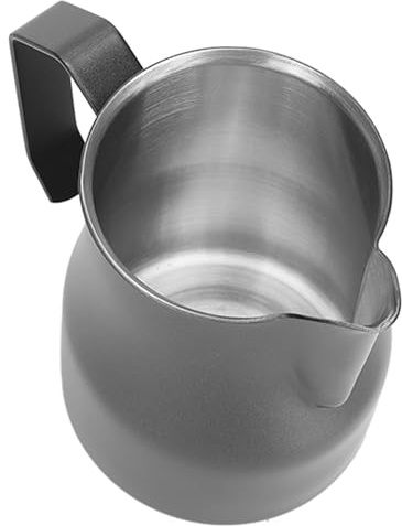 Semme Jarra para Espumar Leche de Acero Inoxidable 304 con Boquilla de Olécranon y Taza de café Estable para Latte Art (Negro 350ml)