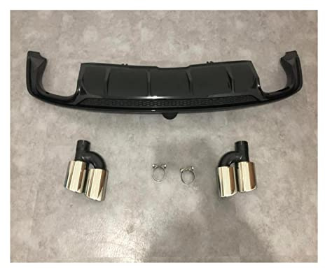 HNVCYT para Audi A5 S5 4 Puertas 2017-2019 Difusor De Labio para Parachoques Trasero De Coche Alerón Divisor De Protección Deflector De Chasis con 4 Puntas Escape Salida(A Black)