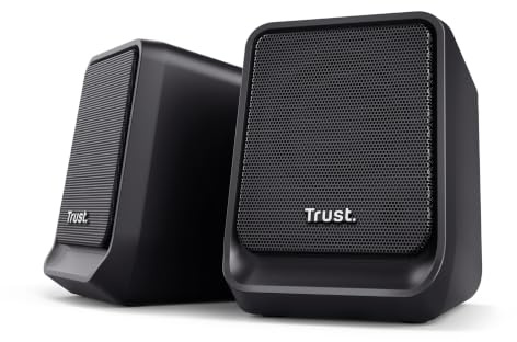 Trust Milo Compact PC Speakers 2.0 USB-C Stereo 12W (6W RMS), Black