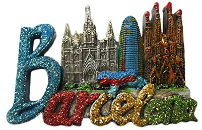 Kühlschrankmagnet, Motiv: Barcelona, Spanien, 3D-Souvenirs, Buchstaben, Kunstharz, Kühlschrankmagnet, Heim- und Küchendekoration