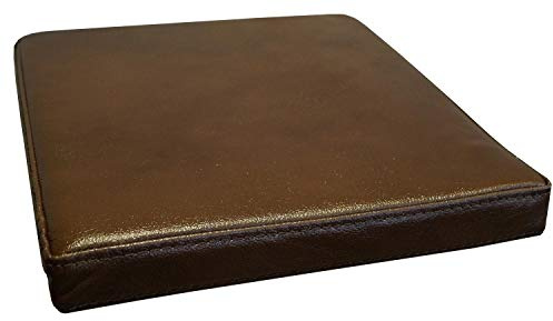 Quattro Meble Glanz Dunkelbraun Echtleder Sitzkissen Lederkissen Sitzpolster fur Sessel Stuhle Echt Leder Kissen Sitzauflage Auflage Glatt Modell (45 x 45 cm)