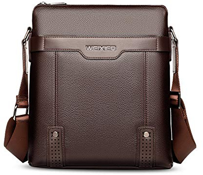 FANDARE Umhängetasche/Laptoptasche Herren, PU Schultertasche Herren, Business Crossbody Reisetasche Büro Arbeitstasche passt Tablet 9,7 Zoll Tablets, Wasserdicht Messenger Tasche Braun