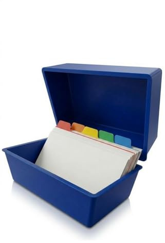 Indigo® - Caja para tarjetas de registro de índice de oficina (20,3 x 12,7 cm), color azul