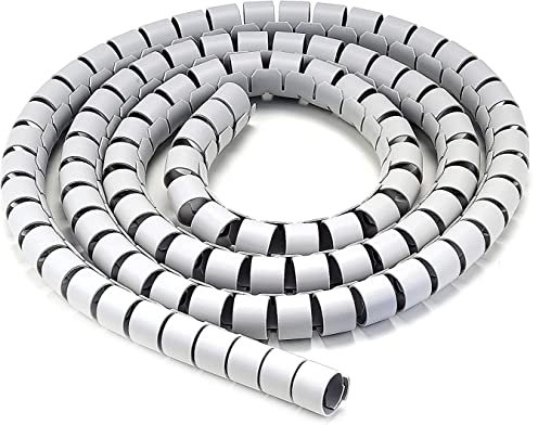 Techly 108750 Gaine ramasse-câbles Diamètre 25 mm à spirale 20 m Gris clair