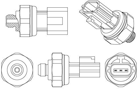 MAHLE ASE 11 000P Druckschalter, Klimaanlage für KIA RIO II (JB) u.a. | Kompatibel mit: HYUNDAI ACCENT III, ACCENT III Stufenheck, ACCENT IV Stufenheck, ELANTRA IV Stufenheck, ELANTRA V Stufenheck