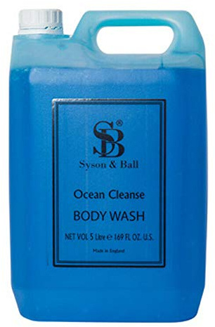 We Can Source It Ltd - Body Wash Ocean Cleanse by Syson & Ball with 30ml Pelican Dosing Pump – Gentle Natural Body Cleanser for All Skin Types – Ideal for Home, Spa and Professional Use - 5 Litre