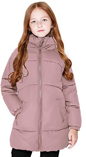 maoo garden Abrigo Ligero Acolchado Largo de Invierno para Niñas Chaqueta de lana Suave Acolchada Gruesa con Capucha