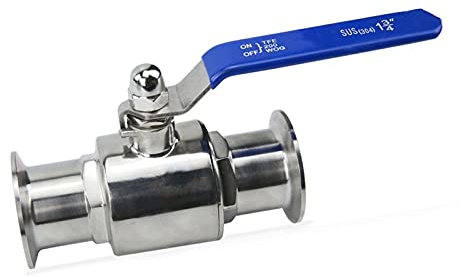 JUN-STORE Kugelhahn 3/ 4inch 19/25/32/38/42/45/ 51mm SS304 Edelstahlkugelhahn TRI- Klemme 50. 5/ 64mm Ferrue-Typ Senmiao-Th. (Specification : 19mm x Ferrule 50.5)