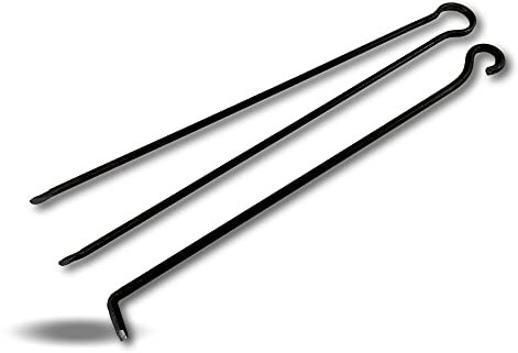 Ensemble tisonnier + pince à bois acier forgé 70 cm | Accessoire pour entretien poêle barbecue chaudière cheminée feu | Pour braise bûche charbon de bois | Attiser soulever raviver | Kibros CHKITPIT70