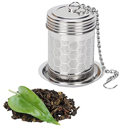 FLYAMAPIRIT Teesieb Edelstahlfilter Teesieb Zylindrischer Teefilter mit Bodenplatte Sauberes und feines Sieb Teehalter Einsatz in Teekannen, Tassen, Teeflaschen etc.
