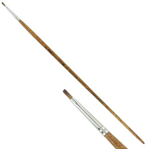 KUM 5125311 - Pennello per acrilico e olio Wood Line, piatto, dimensione 2, per artisti, pennelli per artisti, forniture per artisti