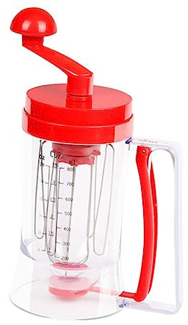 BESTonZON Manual Cupcake Batter Dispenser Hand-Operated Whisk Wide Mouth Accurate Measuring for Cake Pancakes Muffins Donuts