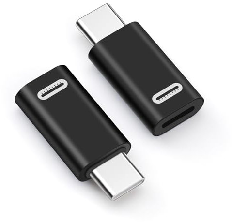 Seminer Adaptador USB C a Lightning (2 Pack), Adaptador USB-C PD 35W, Adaptador Lightning Hembra a USB Tipo C Compatible con iPhone Serie 15 iPad Pro Macbook Galaxy Note S9 S23 Ultra (Negro)