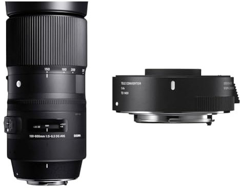 Sigma 150-600mm F5,0-6,3 DG OS HSM Contemporary Objektiv für Nikon F Objektivbajonett & 1,4-Fach Telekonverter TC-1401 für Nikon F Mount