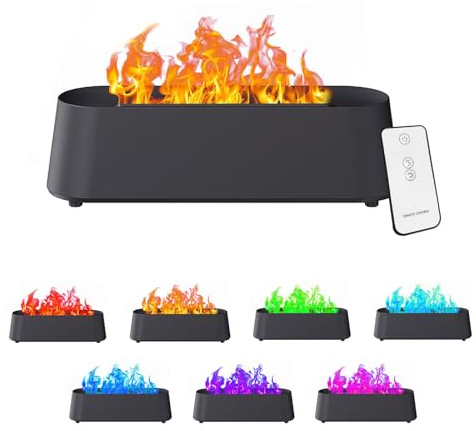 Kaminflammendiffusor, Aromatherapie-Diffusor für ätherische Öle, 300 ml Ultraschall-Luftbefeuchter mit kühlem Nebel für Schlafzimmer, Büro, Zuhause, Yoga, Timer und automatische Abschaltung