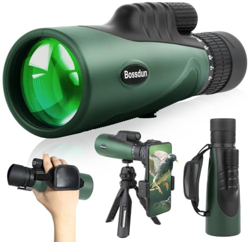 Zoom-Monokulars-Teleskop, Hochleistungs-Monokulars-Teleskop für Smartphone mit Stativ, HD-Monokulars für Erwachsene, größere Vision Monokular für Wandern Jagd Stargazing Vogelbeobachtung (Grey)